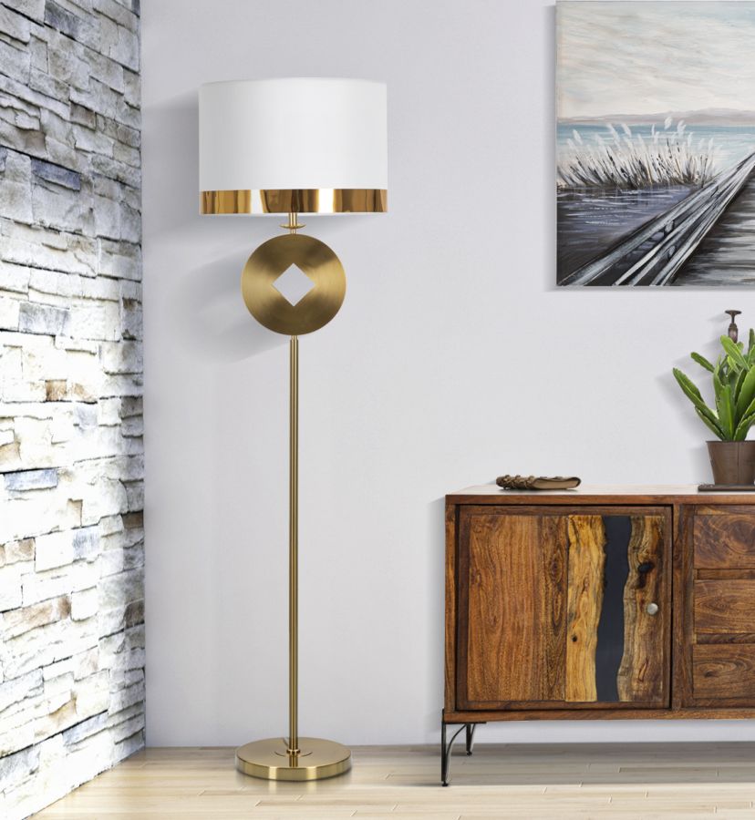 Stojanová lampa Coin Mauro Ferretti, biela/zlatá