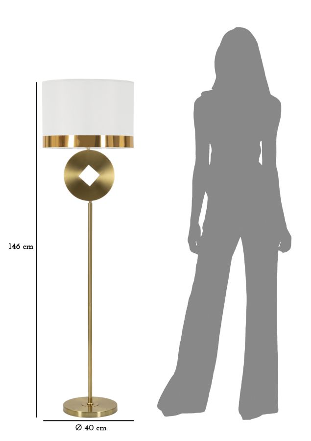Stojanová lampa Coin Mauro Ferretti, biela/zlatá