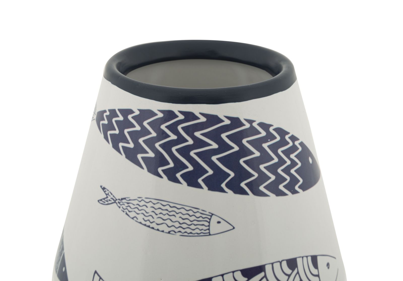 Dekoratívna váza Fish Double Mauro Ferretti, biela/modrá