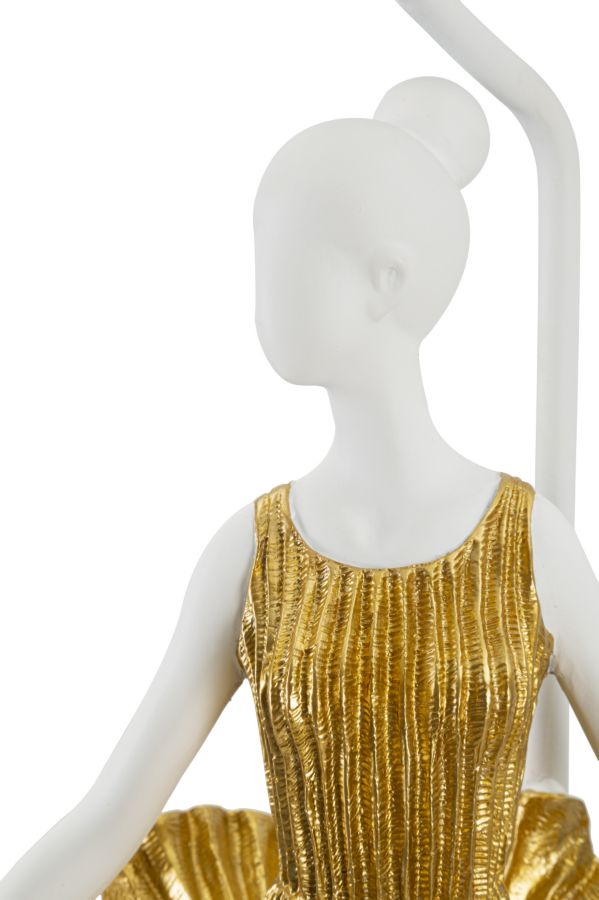 Stolová lampa Ballerina Mauro Ferretti, biela/zlatá