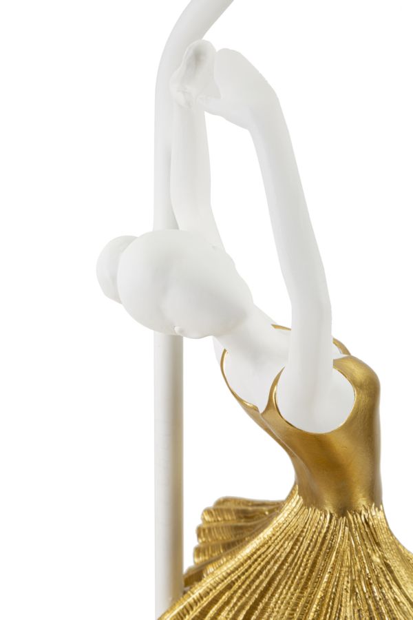 Stolová lampa Ballerina Mauro Ferretti,biela/zlatá
