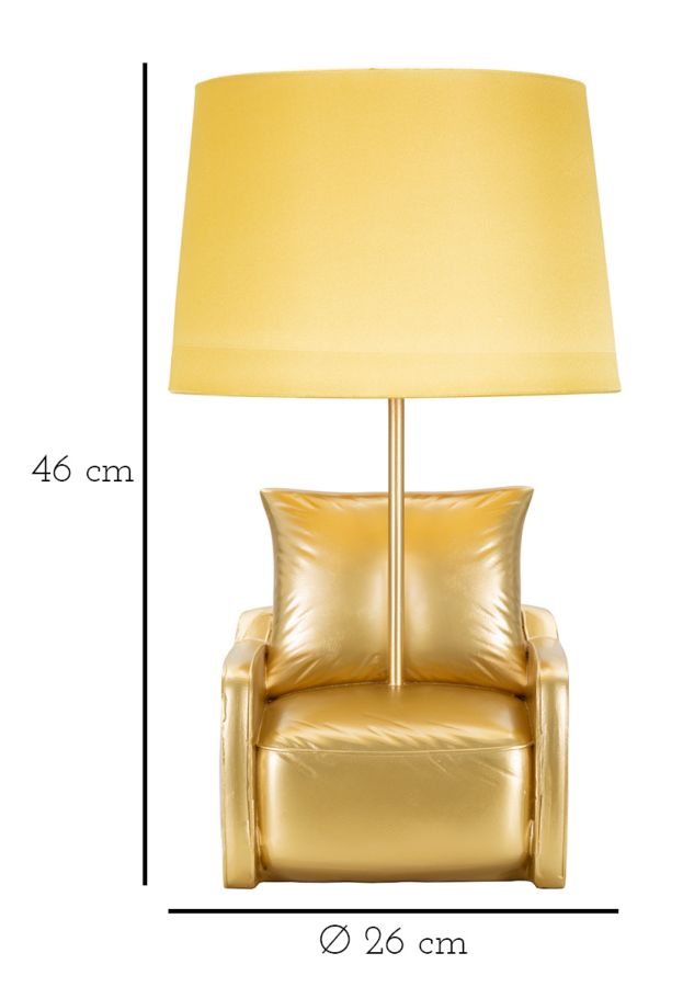 Dizajnová lampa Comodino Midcentury Gialla Mauro Ferretti, zlatá