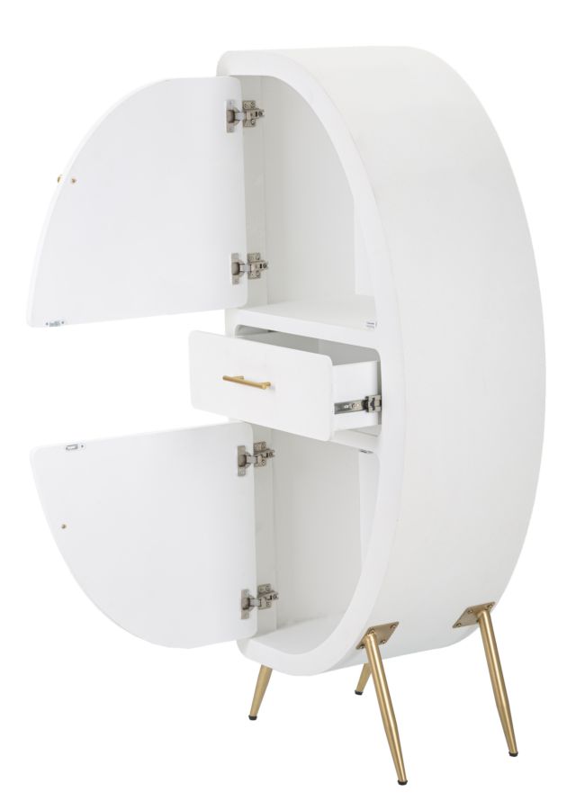 Dekoratívna skrinka Mobiletto Ante Venus Mauro Ferretti, biela/zlatá