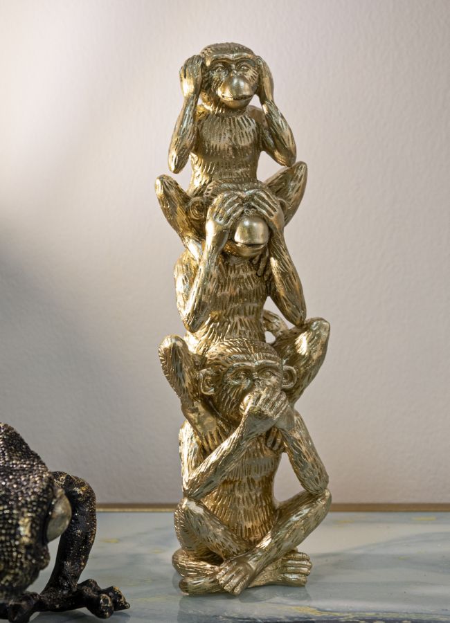 Dekoratívny doplnok Scimmie Tower Mauro Ferretti Ø 10,5×30 MIN 2 cm