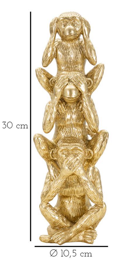 Dekoratívny doplnok Scimmie Tower Mauro Ferretti Ø 10,5×30 MIN 2 cm