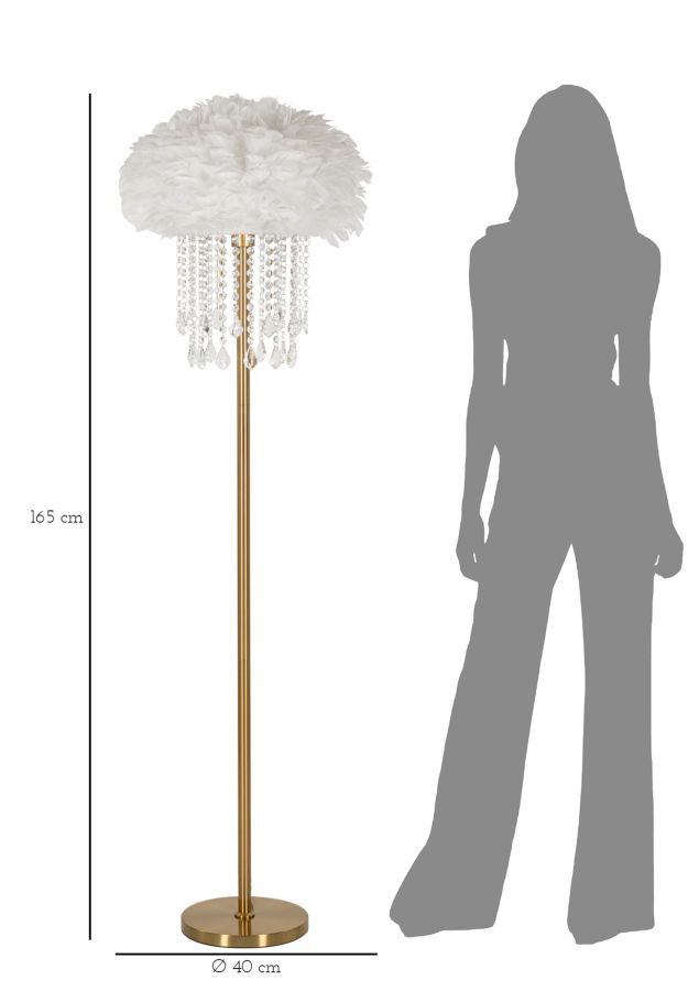 Stojanová lampa Diamon Mauro Ferretti, biela/zlatá
