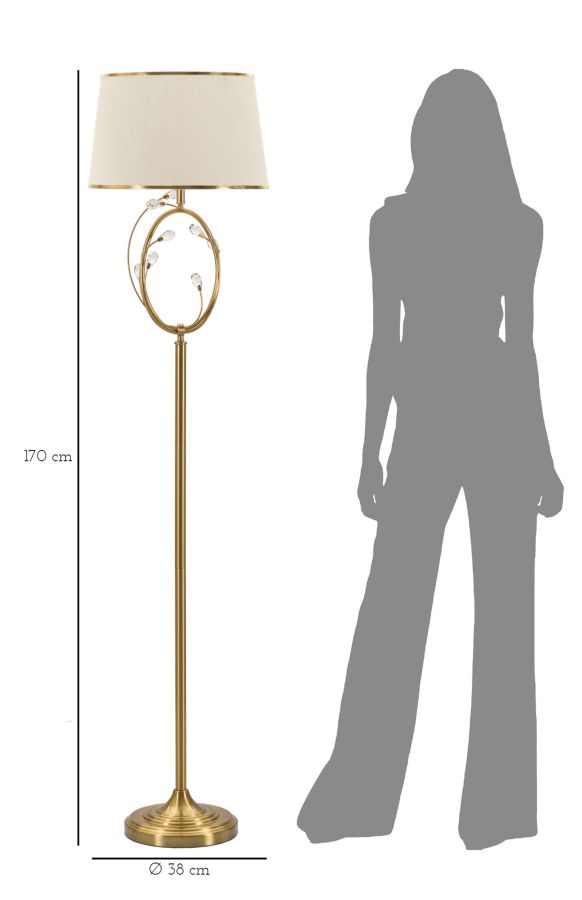 Stojanová lampa Versailles Mauro Ferretti, béžová/zlatá