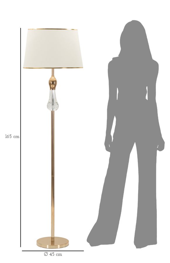 Stojanová lampa Bratislava Mauro Ferretti, biela/zlatá
