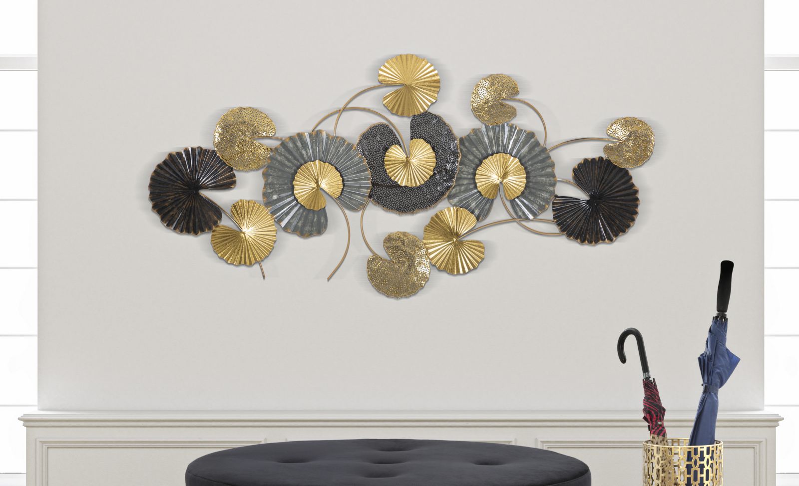 Dekoratívny panel Web Mauro Ferretti, zlatý/strieborný/čierny