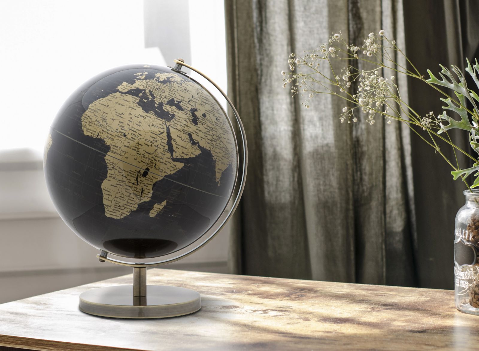 Dekoratívny doplnok Mappamondo Bronze Mauro Ferretti Ø 25×34 cm