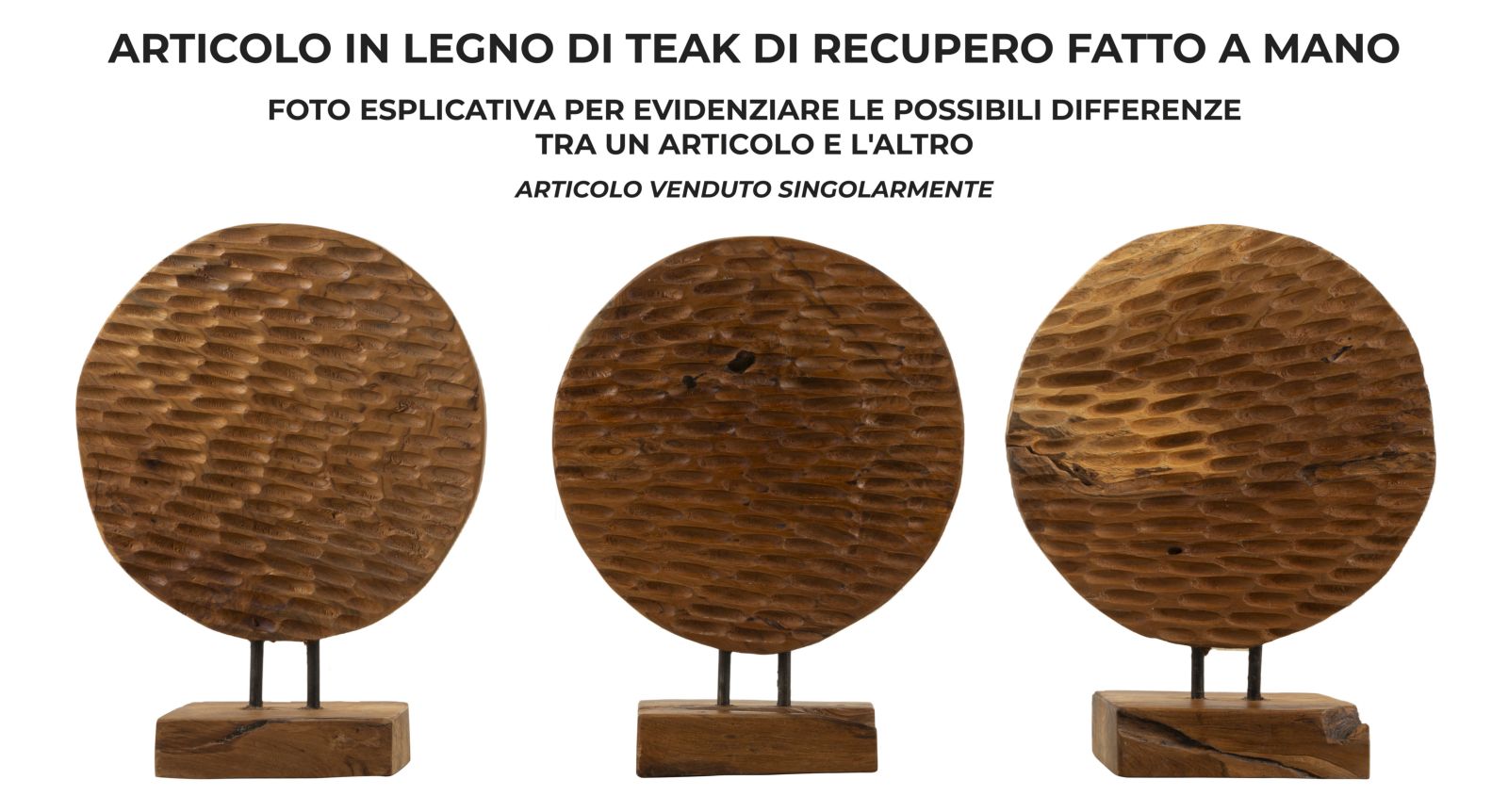 Dekoratívna socha Coin Teak Riciclato Mauro Ferretti, drevo