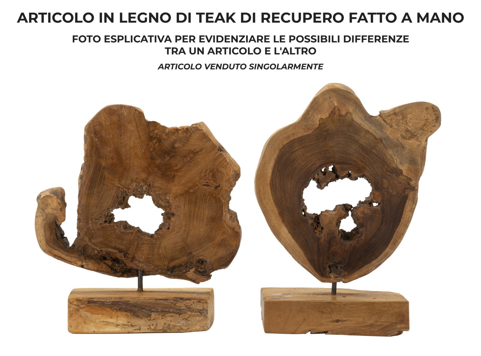 Dekoratívna socha Bintang Teak Riciclato Mauro Ferretti, drevo