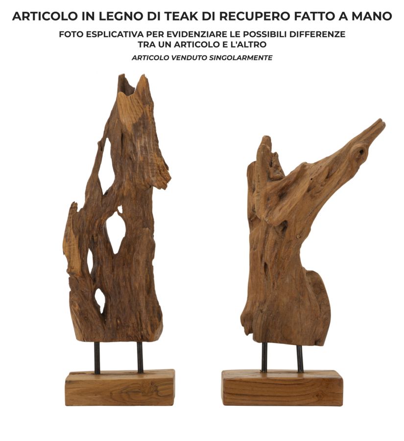 Dekoratívna socha Akar Teak Riciclato Mauro Ferretti, drevo