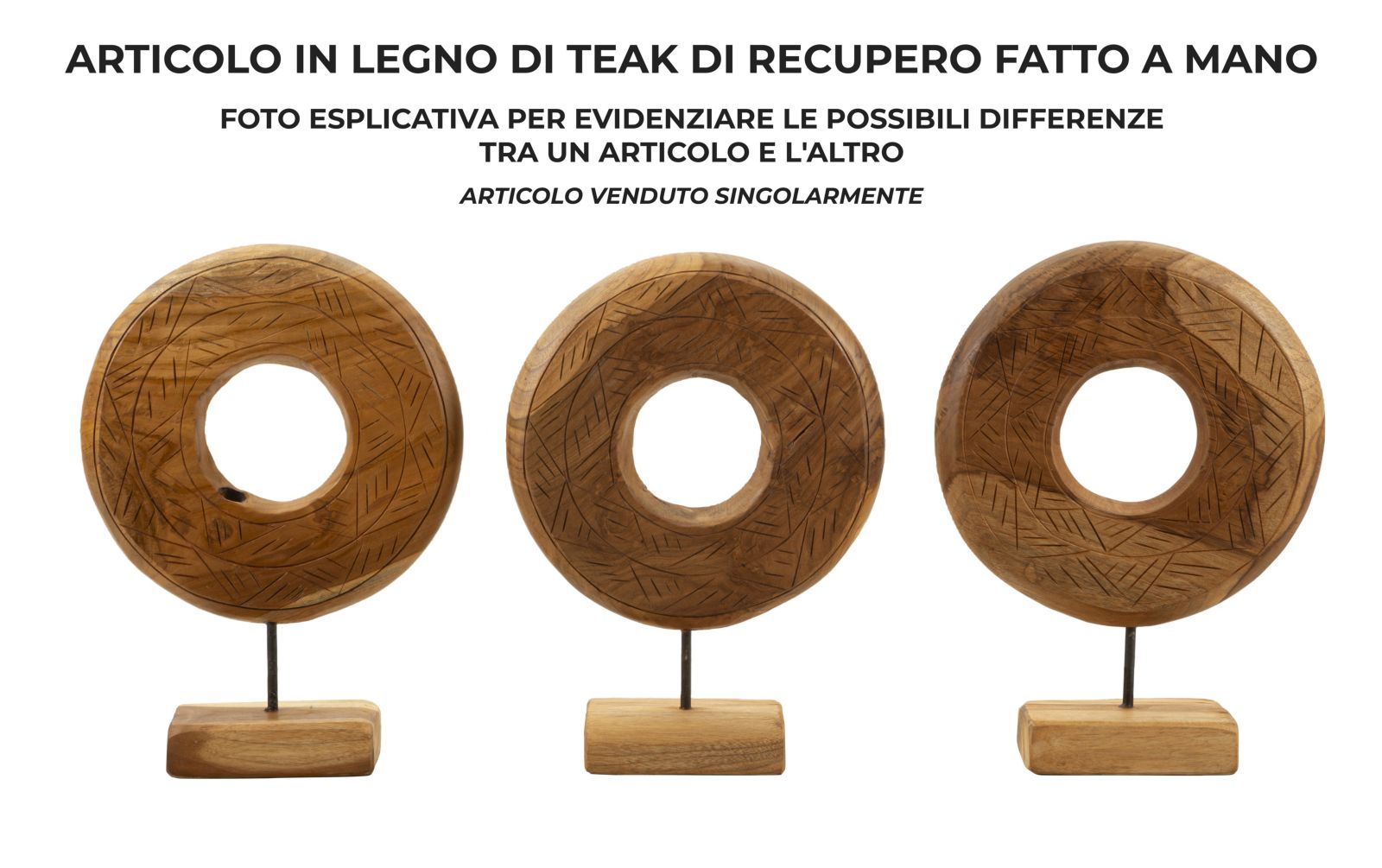 Dekoratívna socha Dorat Teak Riciclato Mauro Ferretti, drevo