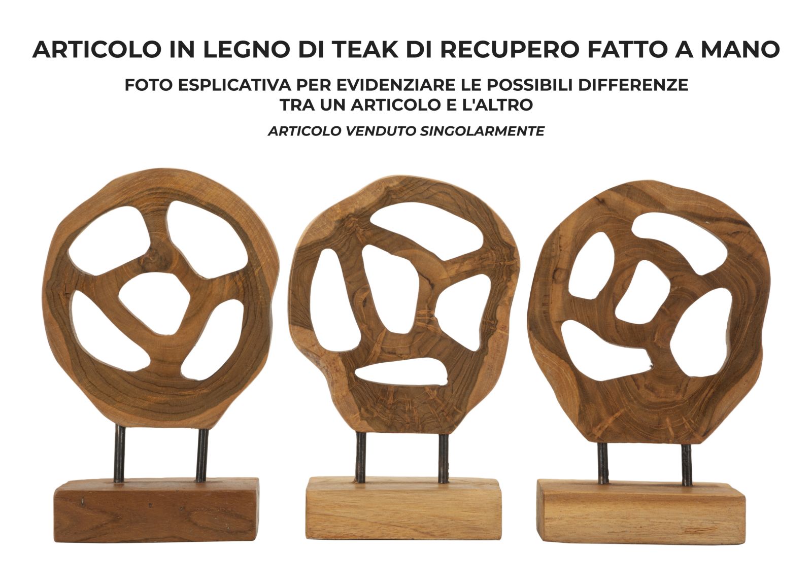 Dekoratívna socha Lubang Teak Riciclato Mauro Ferretti, drevo