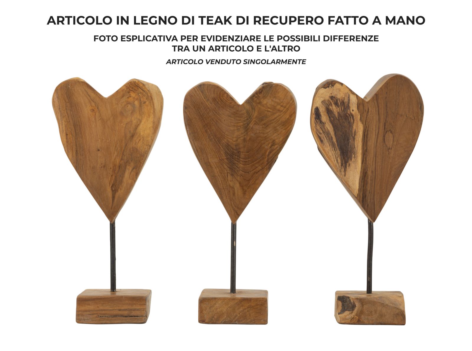 Dekoratívna socha Cuore Teak Ric. Mauro Ferretti, drevo