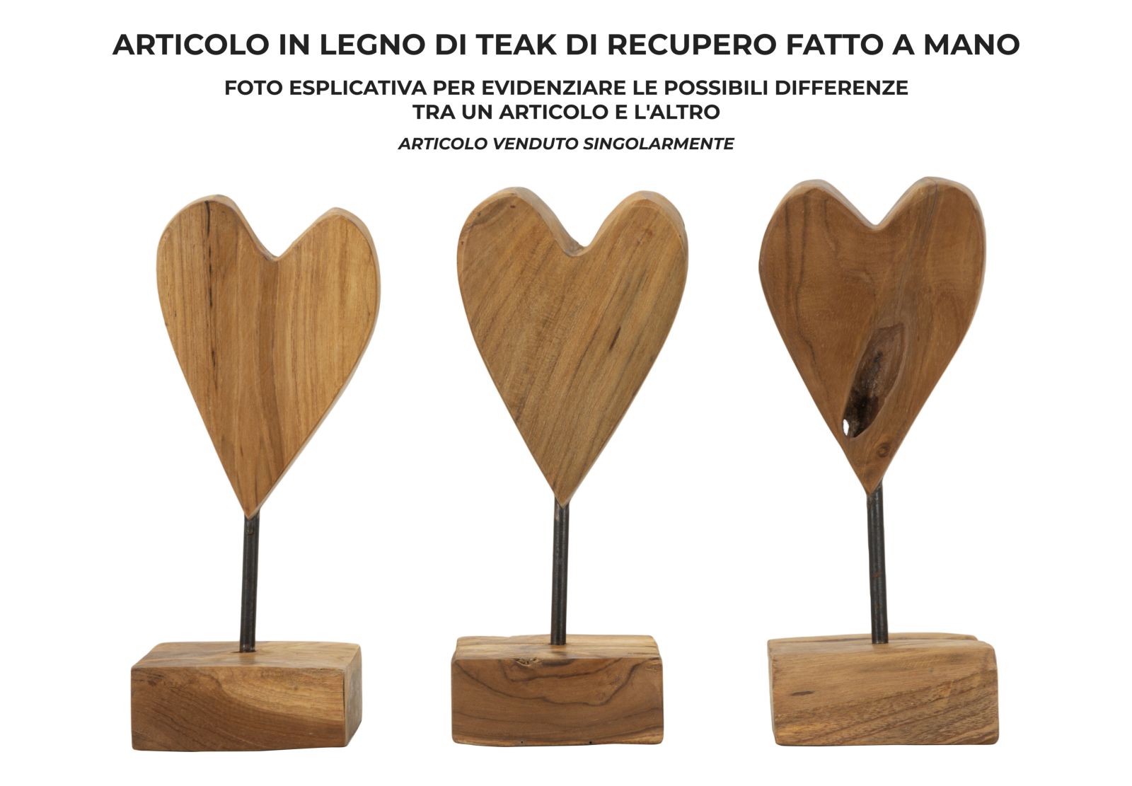 Dekoratívna socha Cuore Teak Ric. Mauro Ferretti, drevo