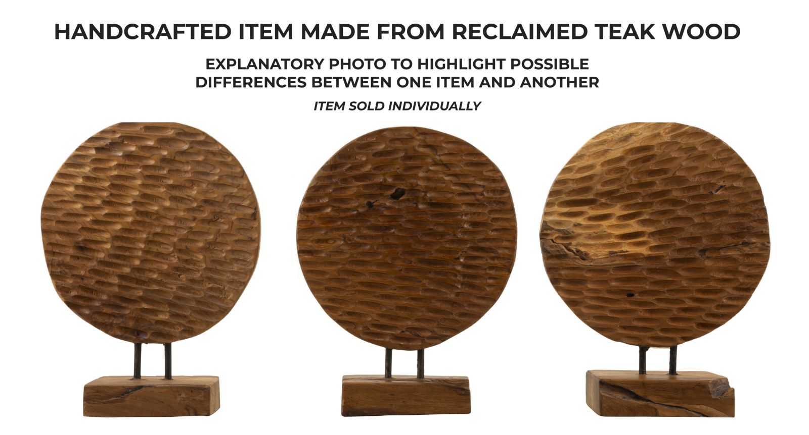 Dekoratívna socha Coin Teak Riciclato Mauro Ferretti, drevo