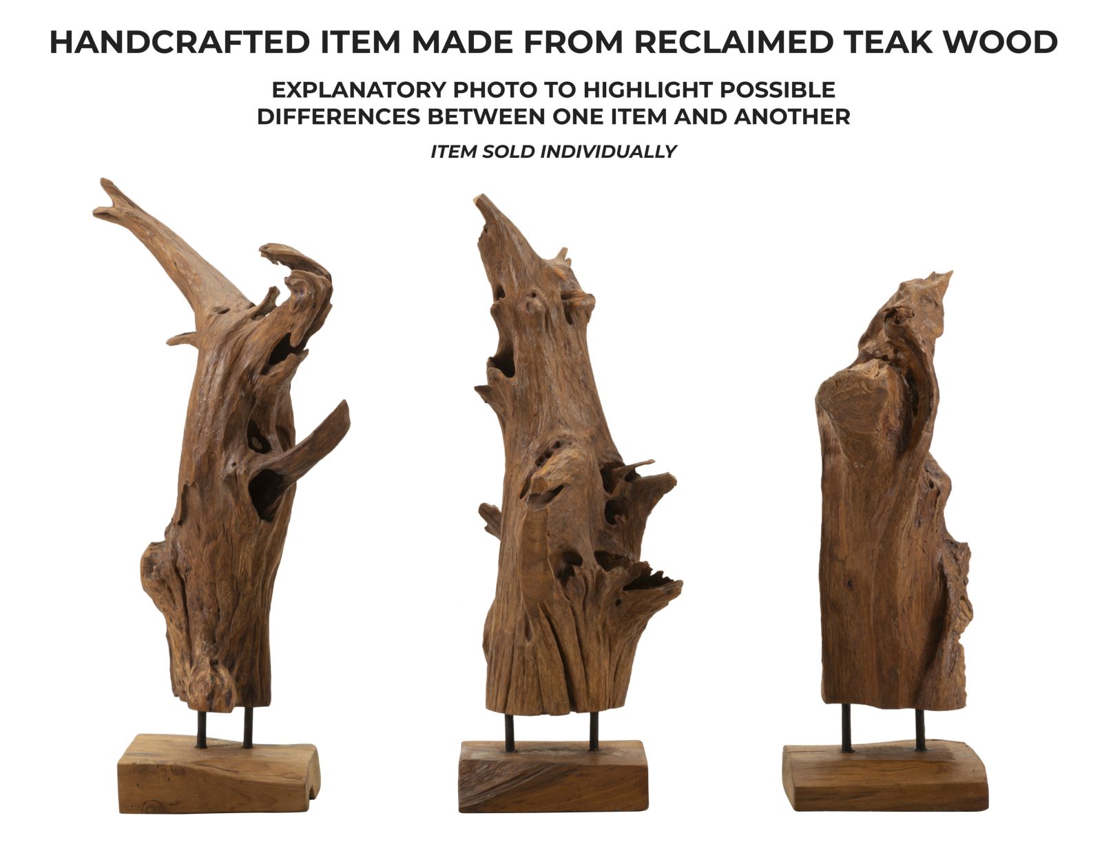 Dekoratívna socha Akar Teak Riciclato Mauro Ferretti, drevo