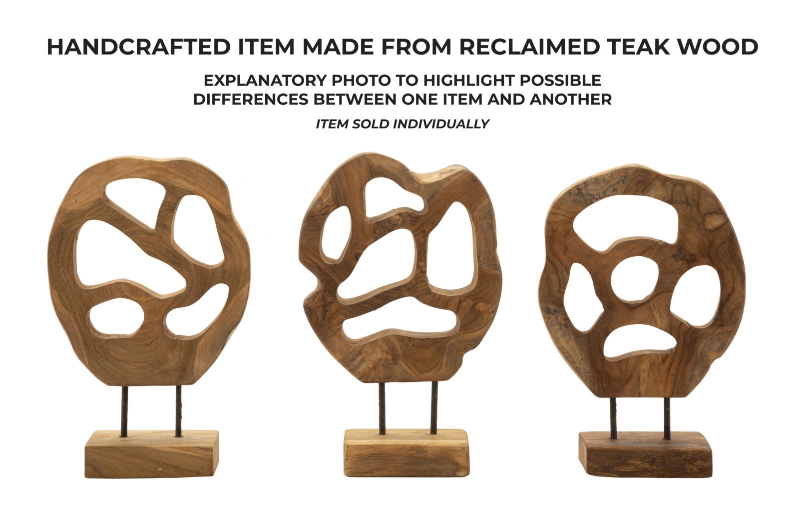 Dekoratívna socha Lubang Teak Riciclato Mauro Ferretti, drevo