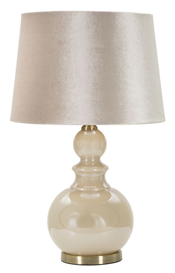 Stolová lampa Perly Tower Mauro Ferretti, béžová/zlatá