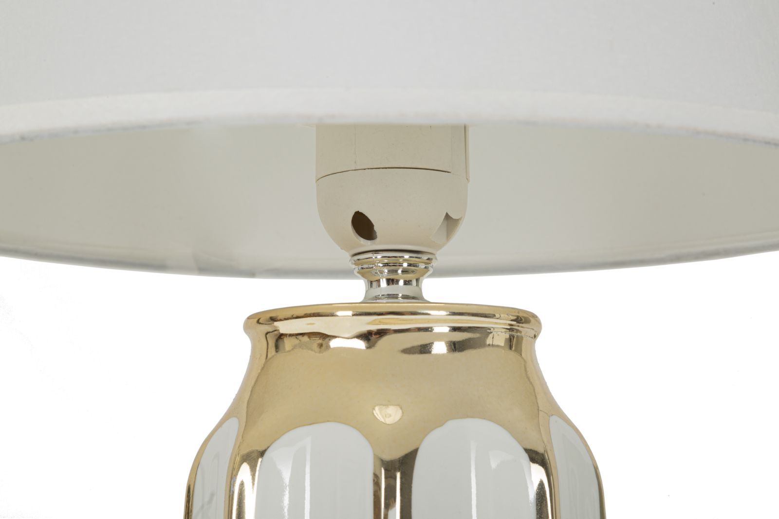 Stolová lampa Cassy Mauro Ferretti, biela/zlatá
