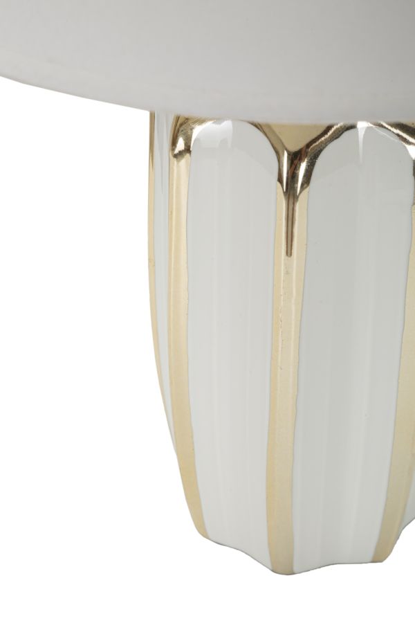 Stolová lampa Cassy Mauro Ferretti, biela/zlatá
