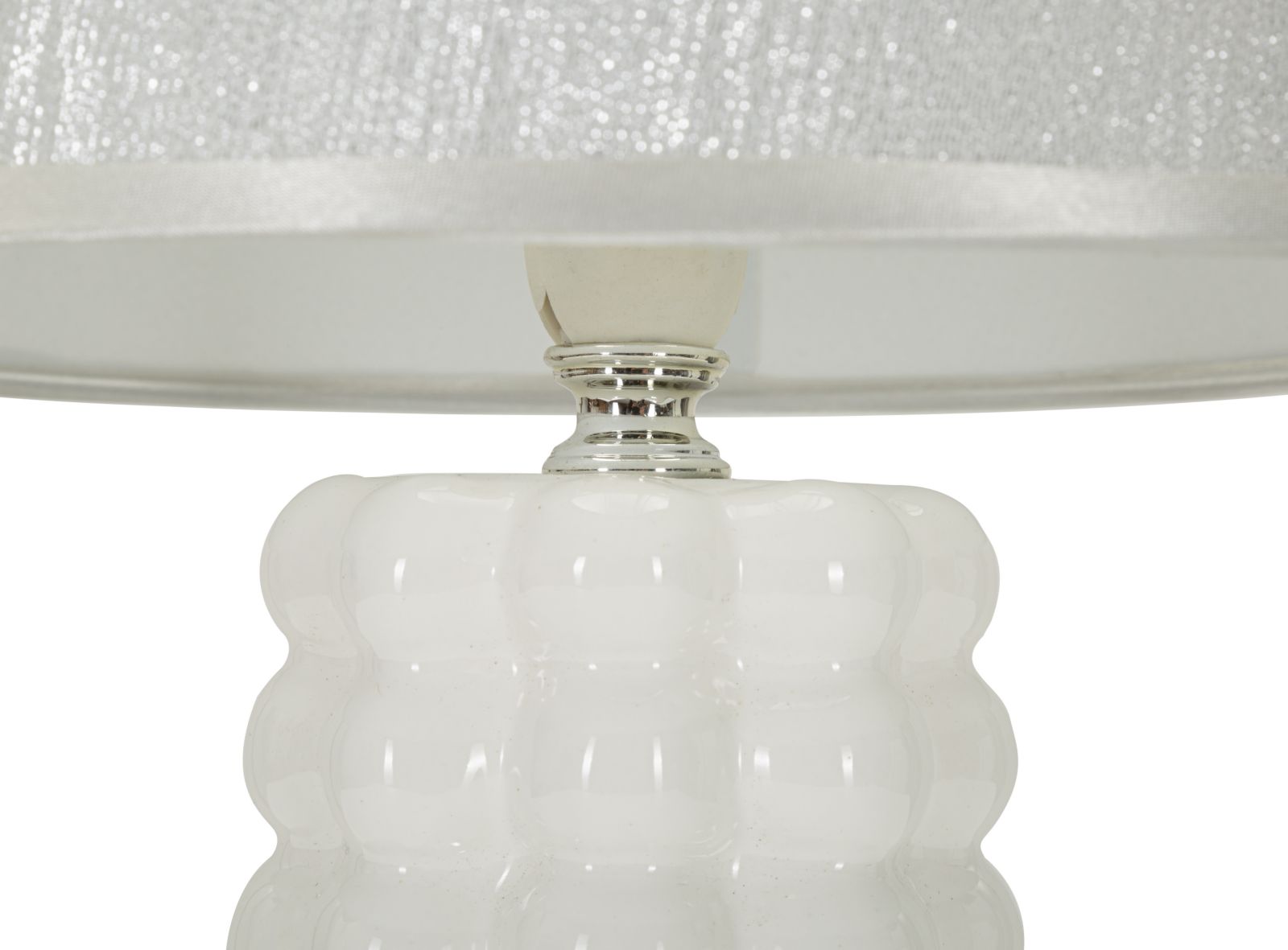 Stolová lampa Lace Mauro Ferretti, biela/strieborná