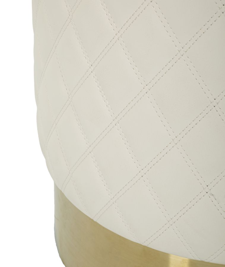 Dekoratívny taburet Rotondo Sharon Mauro Ferretti, biely/zlatý