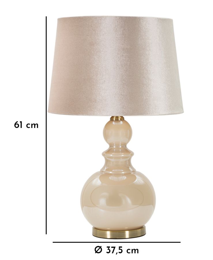 Stolová lampa Perly Tower Mauro Ferretti, béžová/zlatá