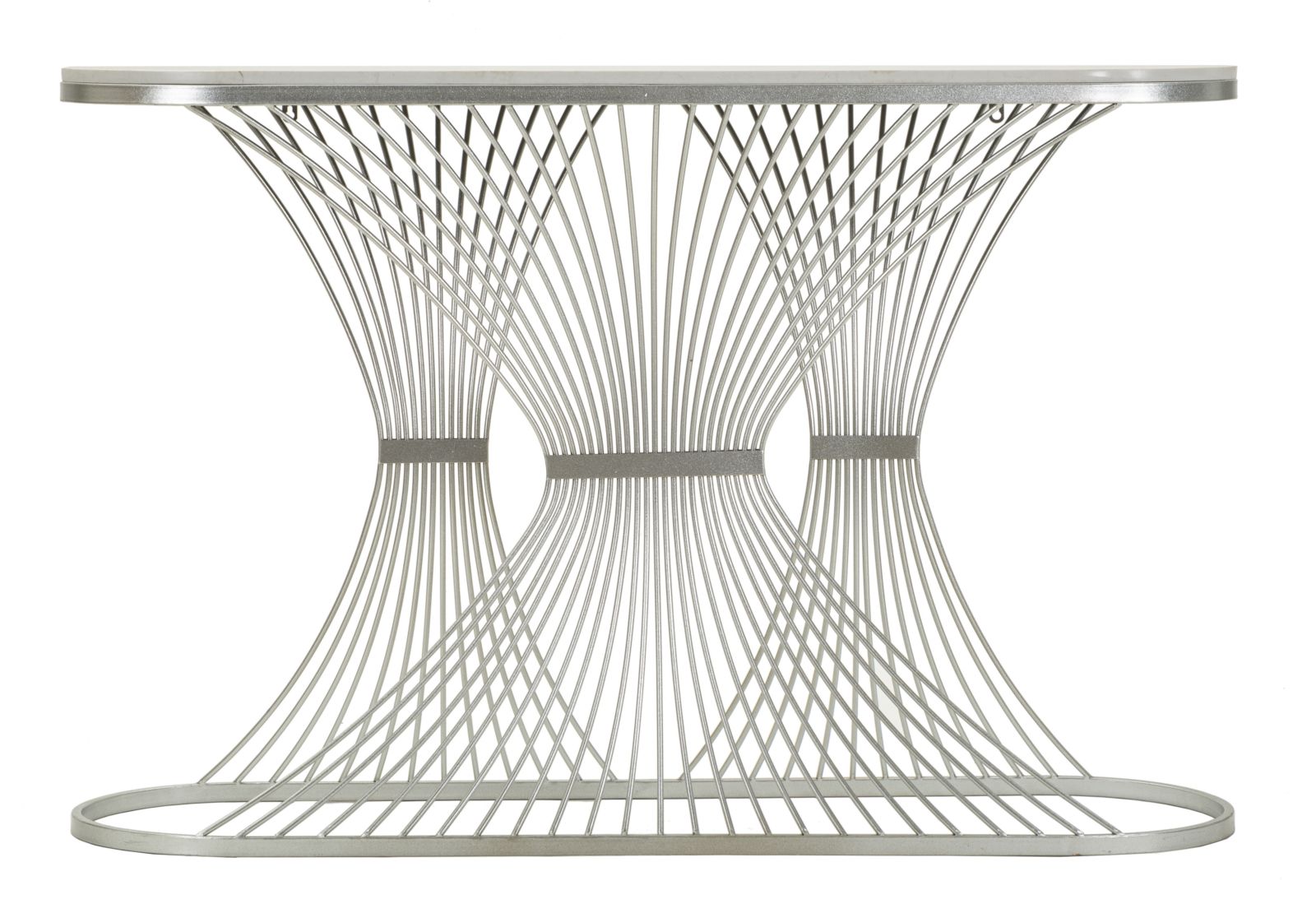 Dekoratívny stôl Console Stripe Mauro Ferretti, strieborný