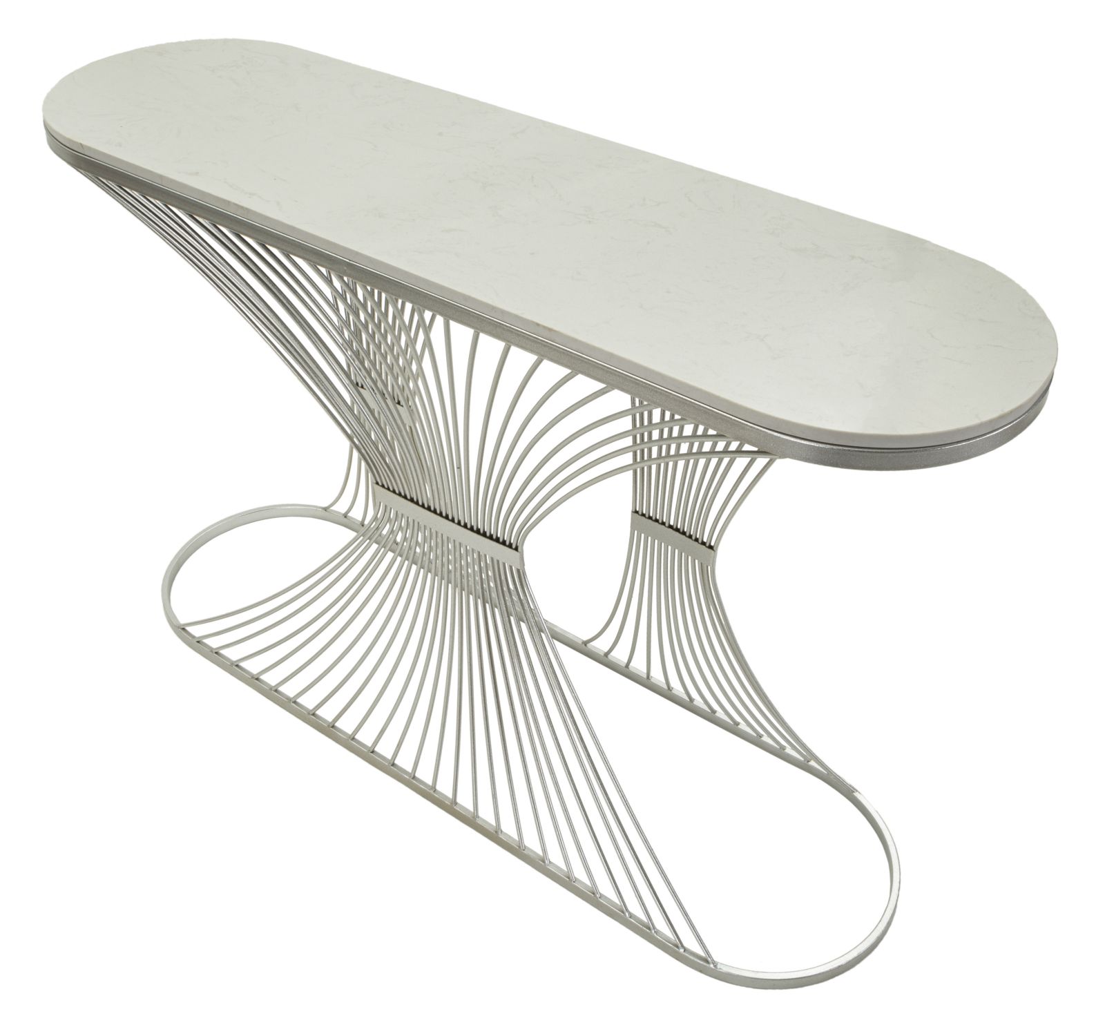 Dekoratívny stôl Console Stripe Mauro Ferretti, strieborný