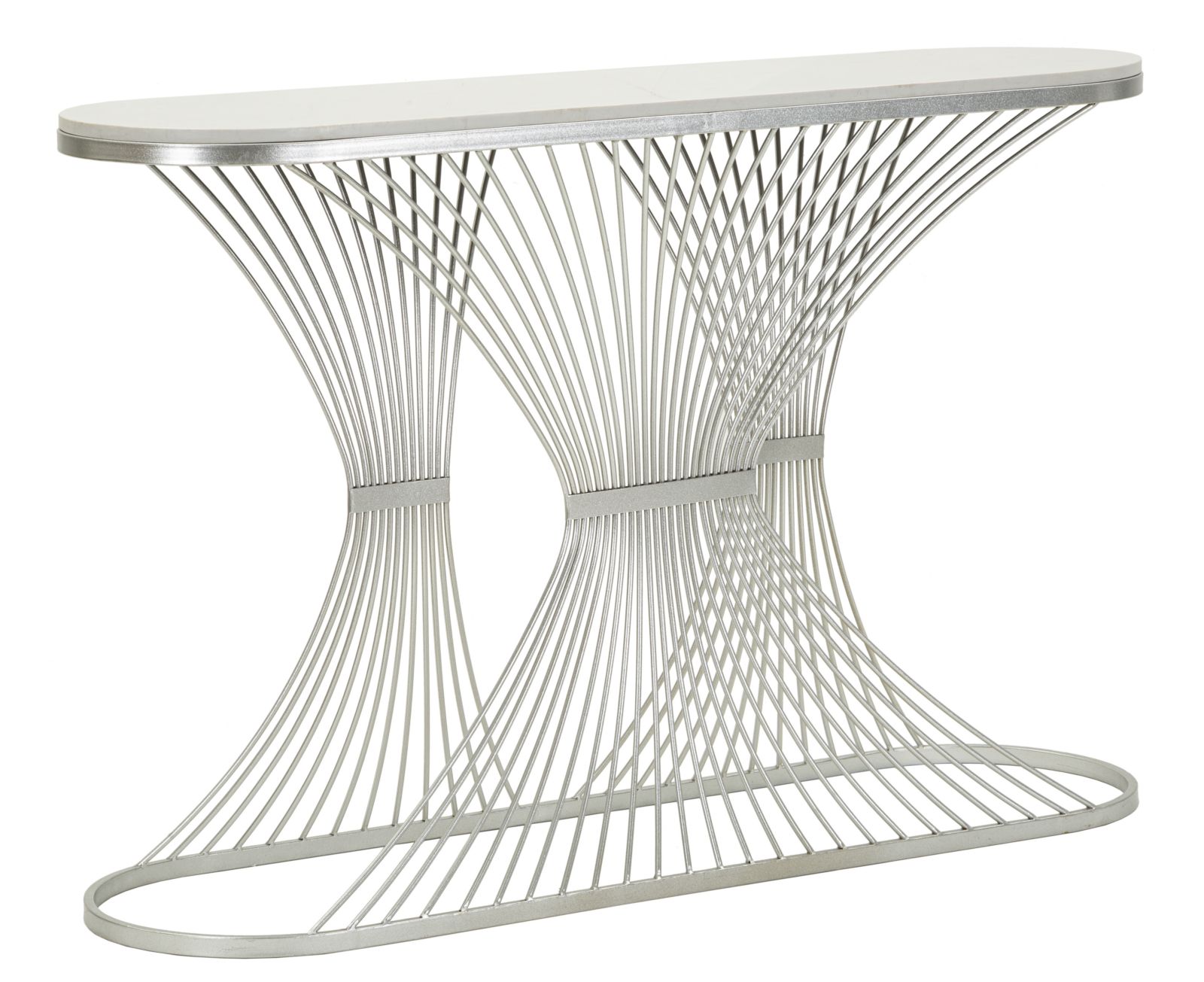 Dekoratívny stôl Console Stripe Mauro Ferretti, strieborný