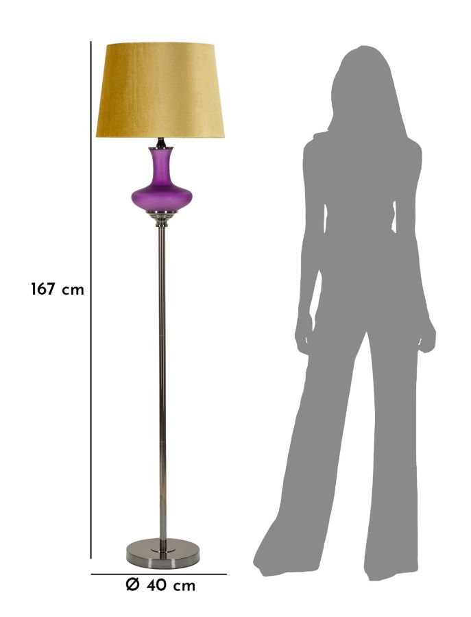 Stojanová lampa Milva One Mauro Ferretti, čierna/fialová/zlatá