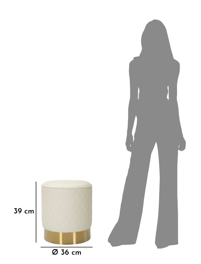 Dekoratívny taburet Rotondo Sharon Mauro Ferretti, biely/zlatý