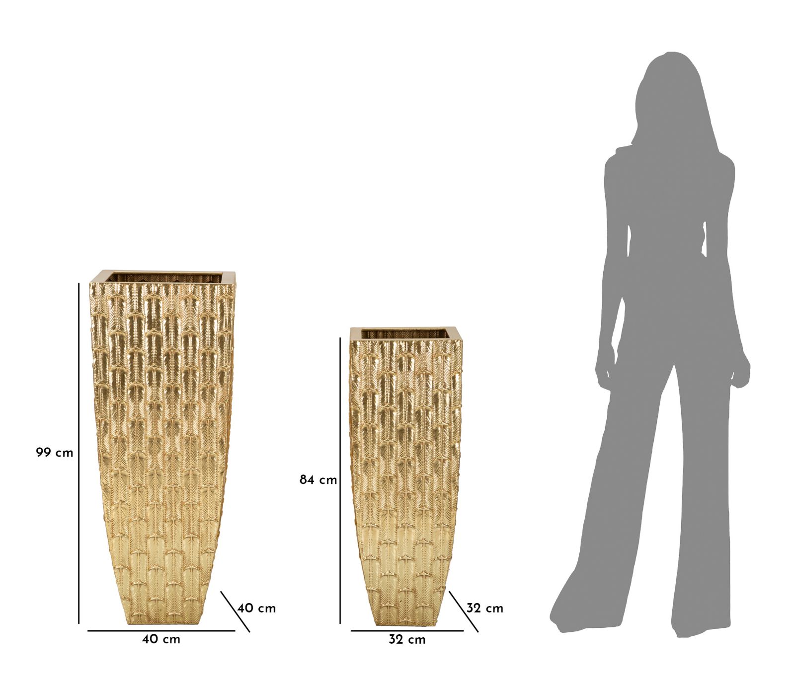 Dekoratívne vázy 2ks P Gliss Mauro Ferretti, zlaté