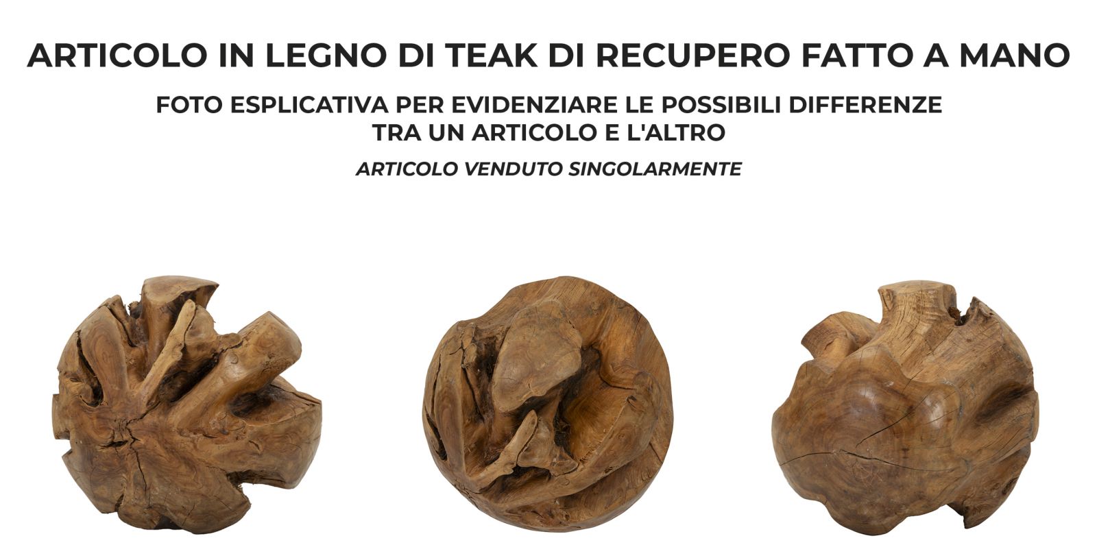 Dekoratívny doplnok Sfera Teak Riciclato Mauro Ferretti Ø 50