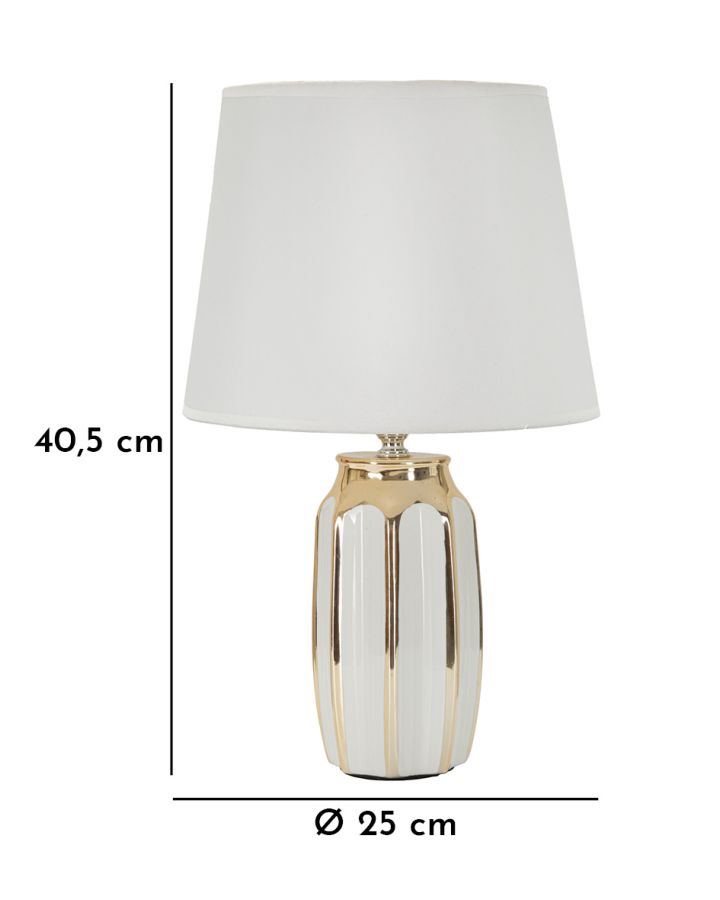 Stolová lampa Cassy Mauro Ferretti, biela/zlatá