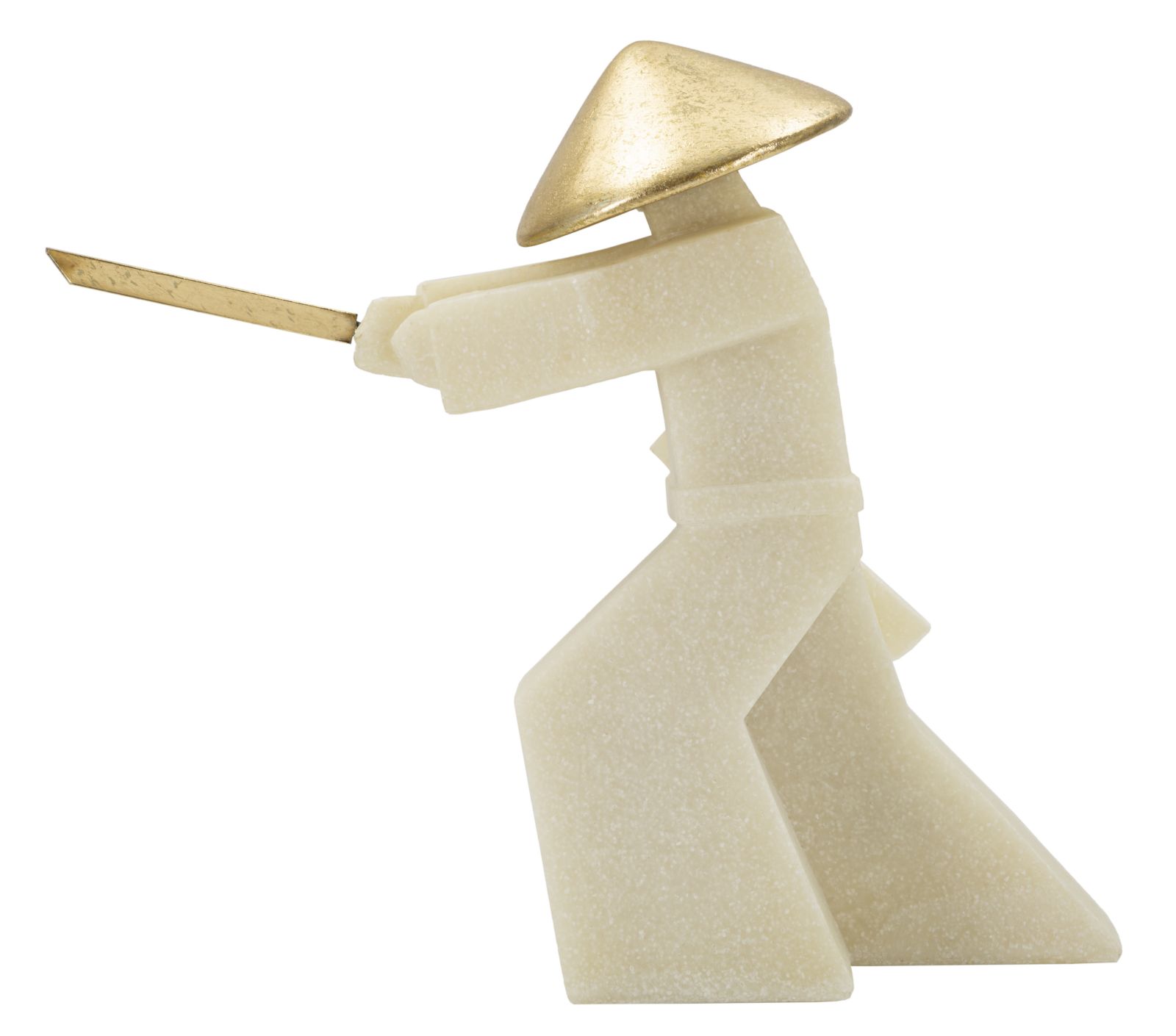 Dekoratívna socha Samurai Toku Quarzy Mauro Ferretti, zlatá/biela