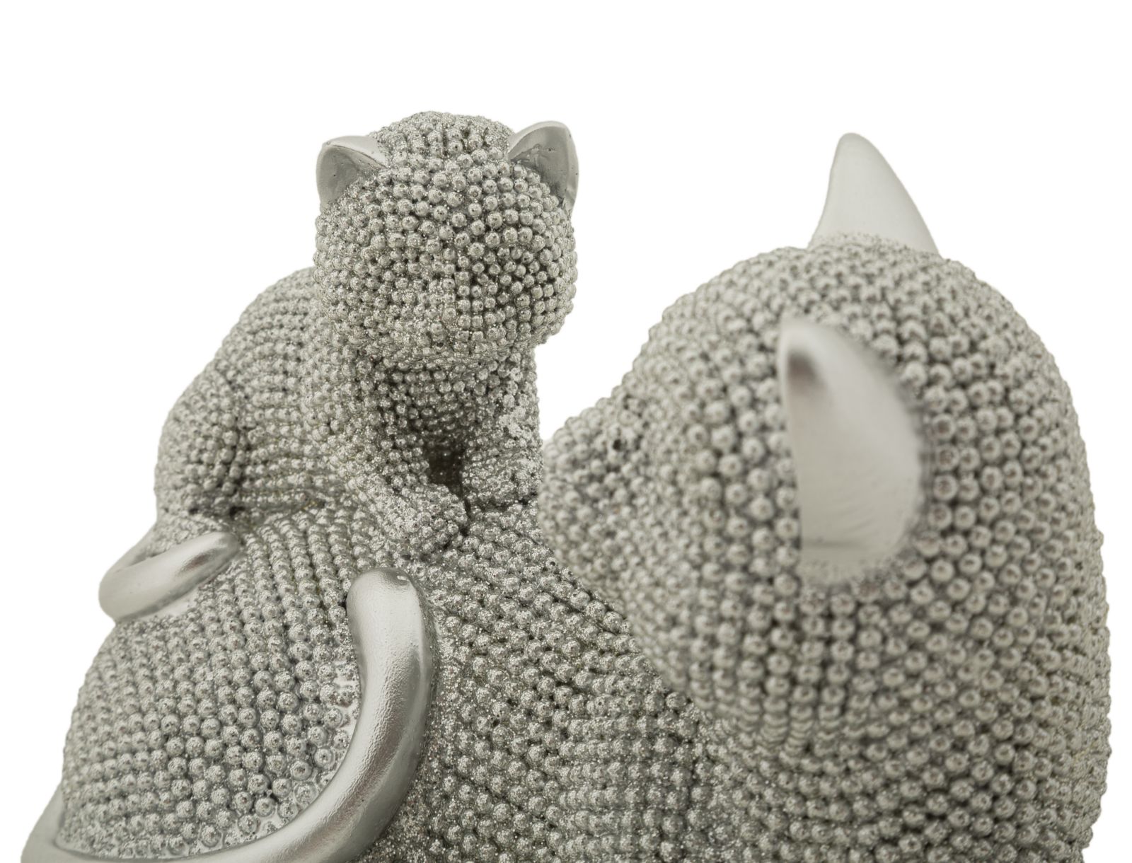 Dekoratívna socha Gatto Sparky Con Mauro Ferretti, strieborná