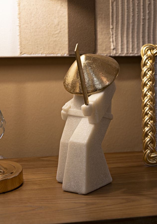 Dekoratívny doplnok Samurai Toku Quarzy Mauro Ferretti, zlatá/biela