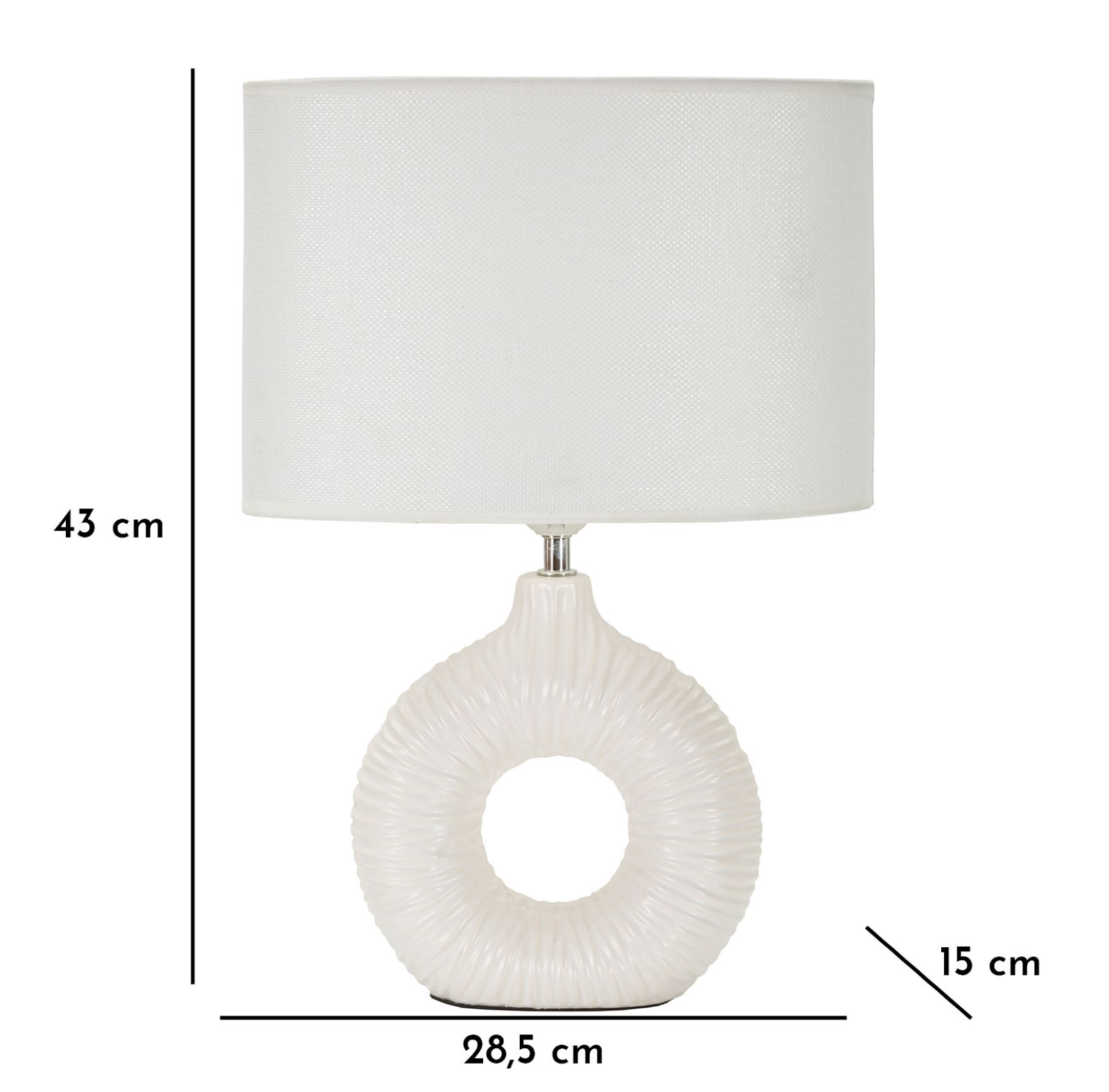 Stolová lampa Seta Bianca Mauro Ferretti, biela