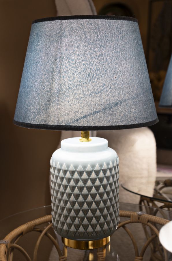 Stolová lampa Square Celeste Mauro Ferretti, modrá/zlatá
