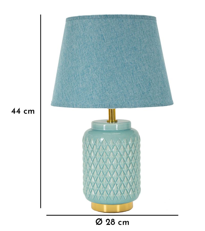 Stolová lampa Square Celeste Mauro Ferretti, modrá/zlatá