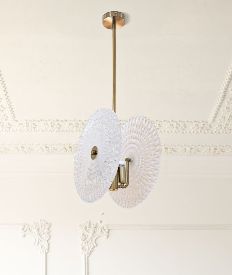 Dizajnová lampa Lampadario Glass Mauro Ferretti, zlatá