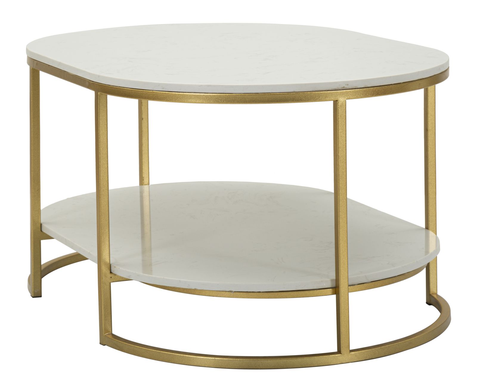 Stôl Caffe' Izmir Mauro Ferretti, biely mramor/zlatý
