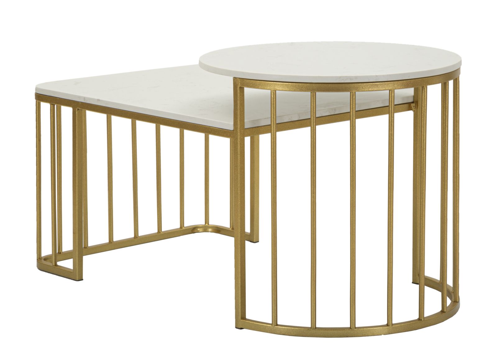 Stôl Caffe' Ankara Mauro Ferretti, biely mramor/zlatý