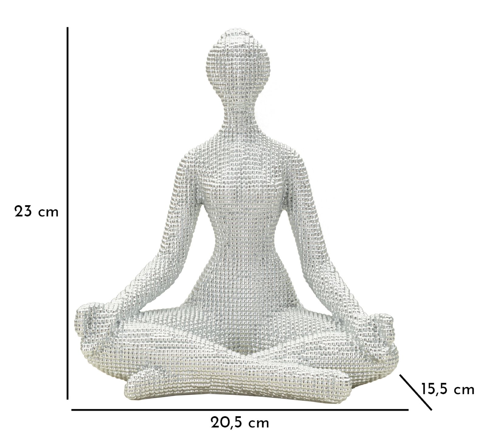 Dekoratívny doplnok Donnina Yoga Silver Mauro Ferretti 20,5×15,5×23 cm