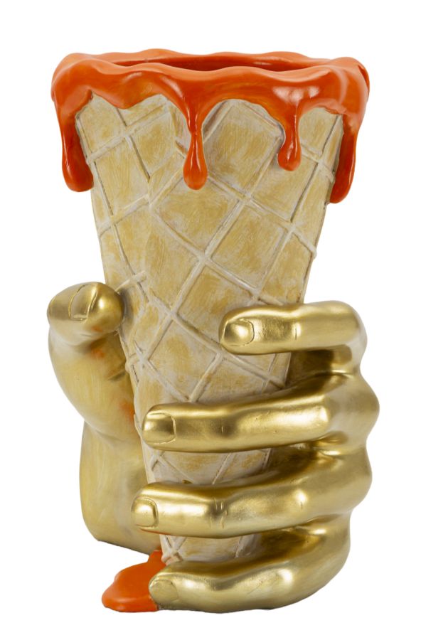 Dekoratívna socha Cono P Fiori Mauro Ferretti, zlatá/oranžová