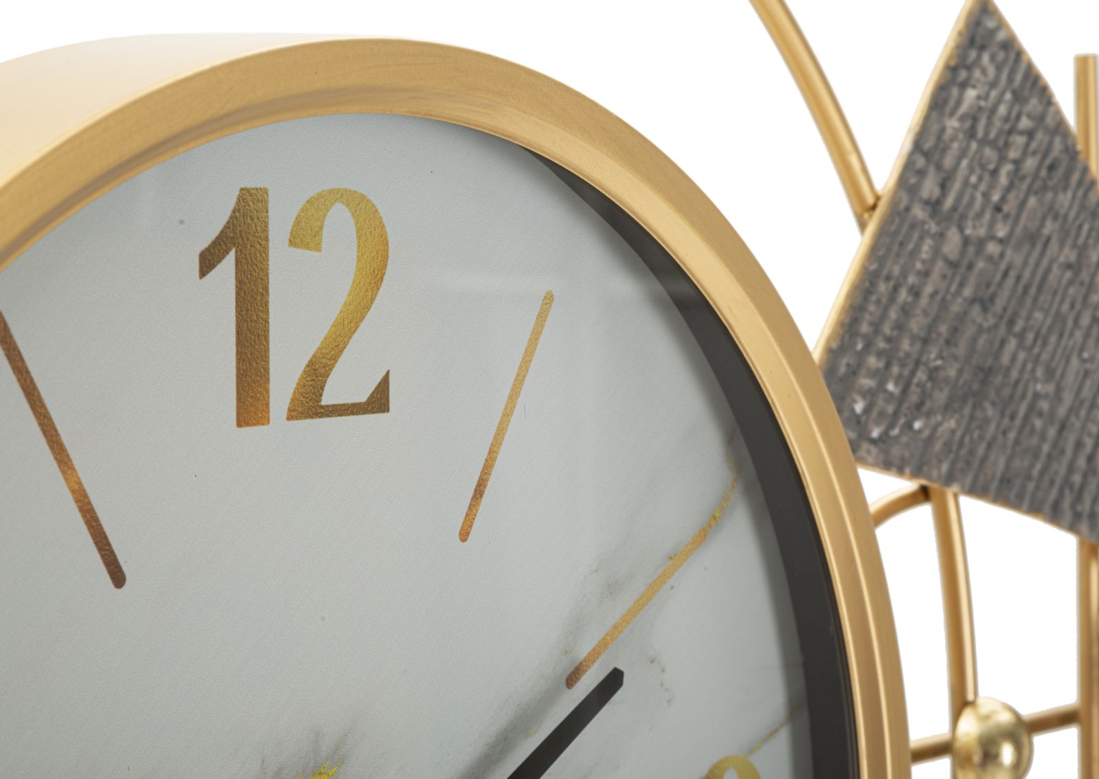 Nástenné hodiny Amy Mauro Ferretti, zlaté/biele/sivé